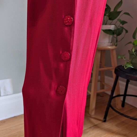 NWT Vintage 90s Betsy Lauren Gingham Dress Midi Button Slit Cottagecore Floral 7 - Picture 7 of 14